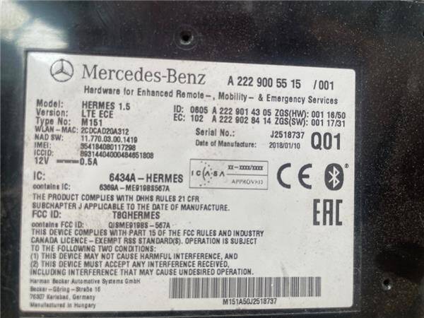 Centralita interfax mercedes-benz clase e (bm 213) berlina (08.2016->)