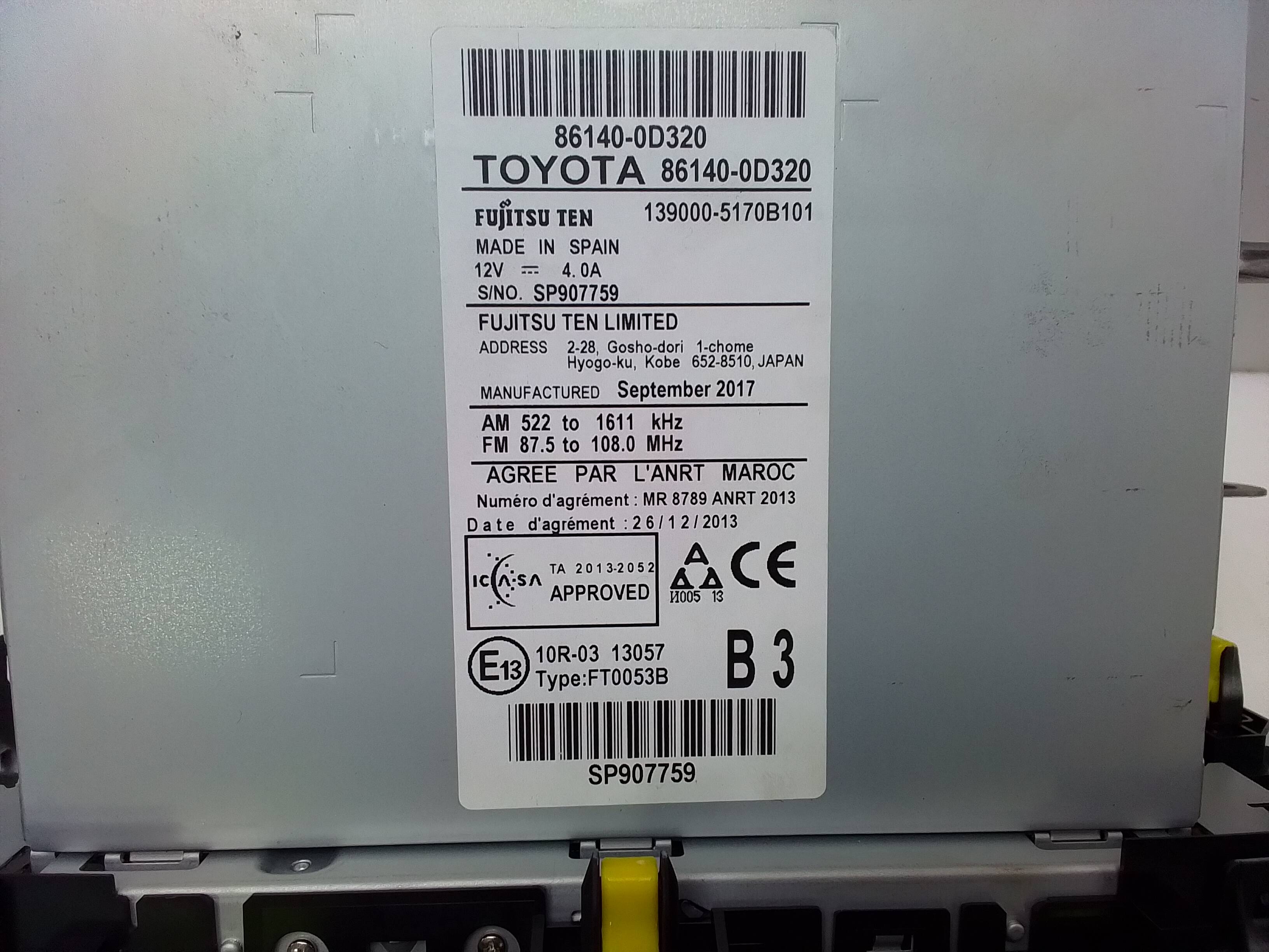 Sistema de navegacion tactil toyota yaris (xp13)(2017->)