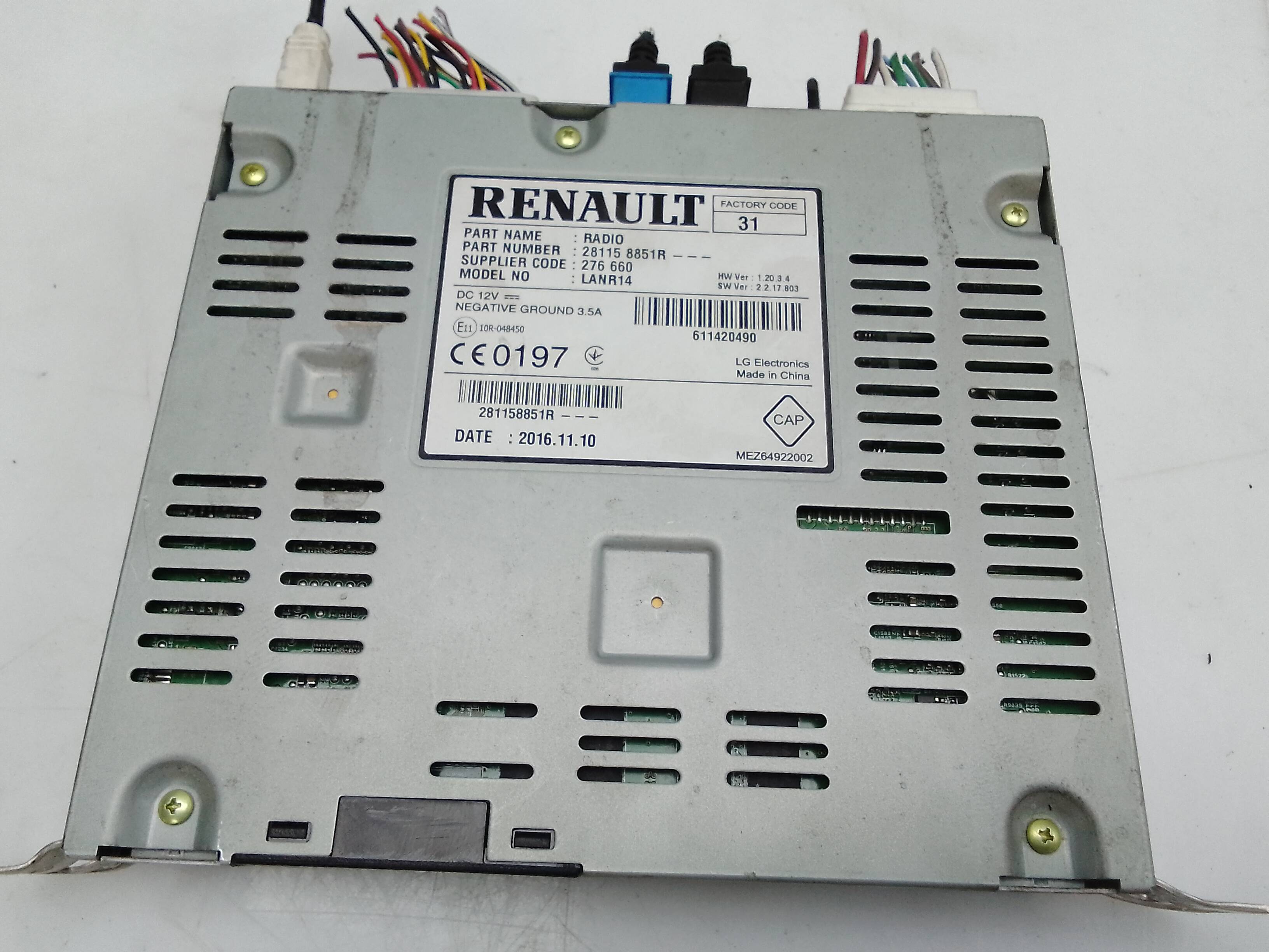 Sistema audio/radio cd renault kadjar (06.2015->)