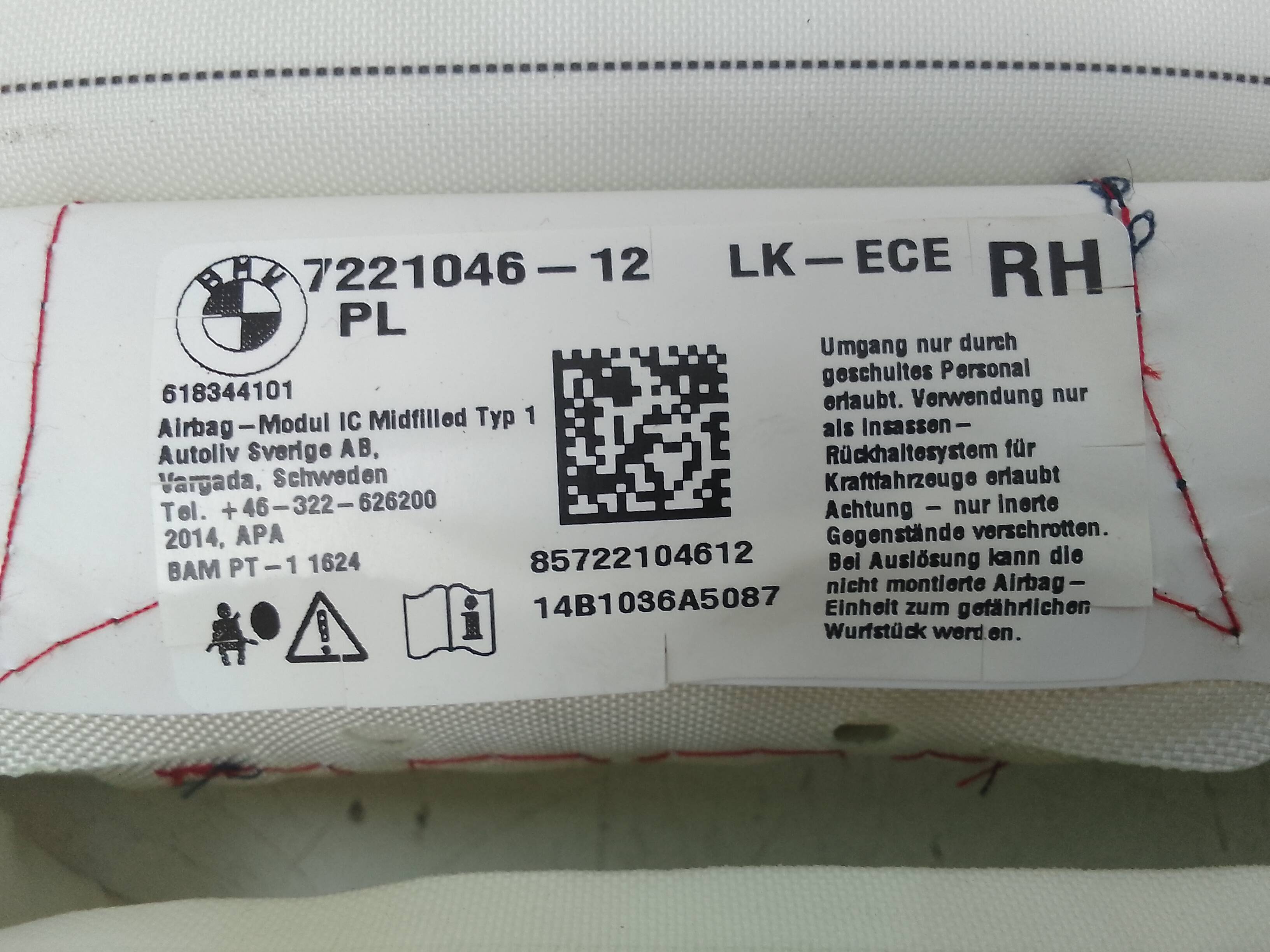 Airbag cortina delantero derecho bmw bmw serie 3 318d e90