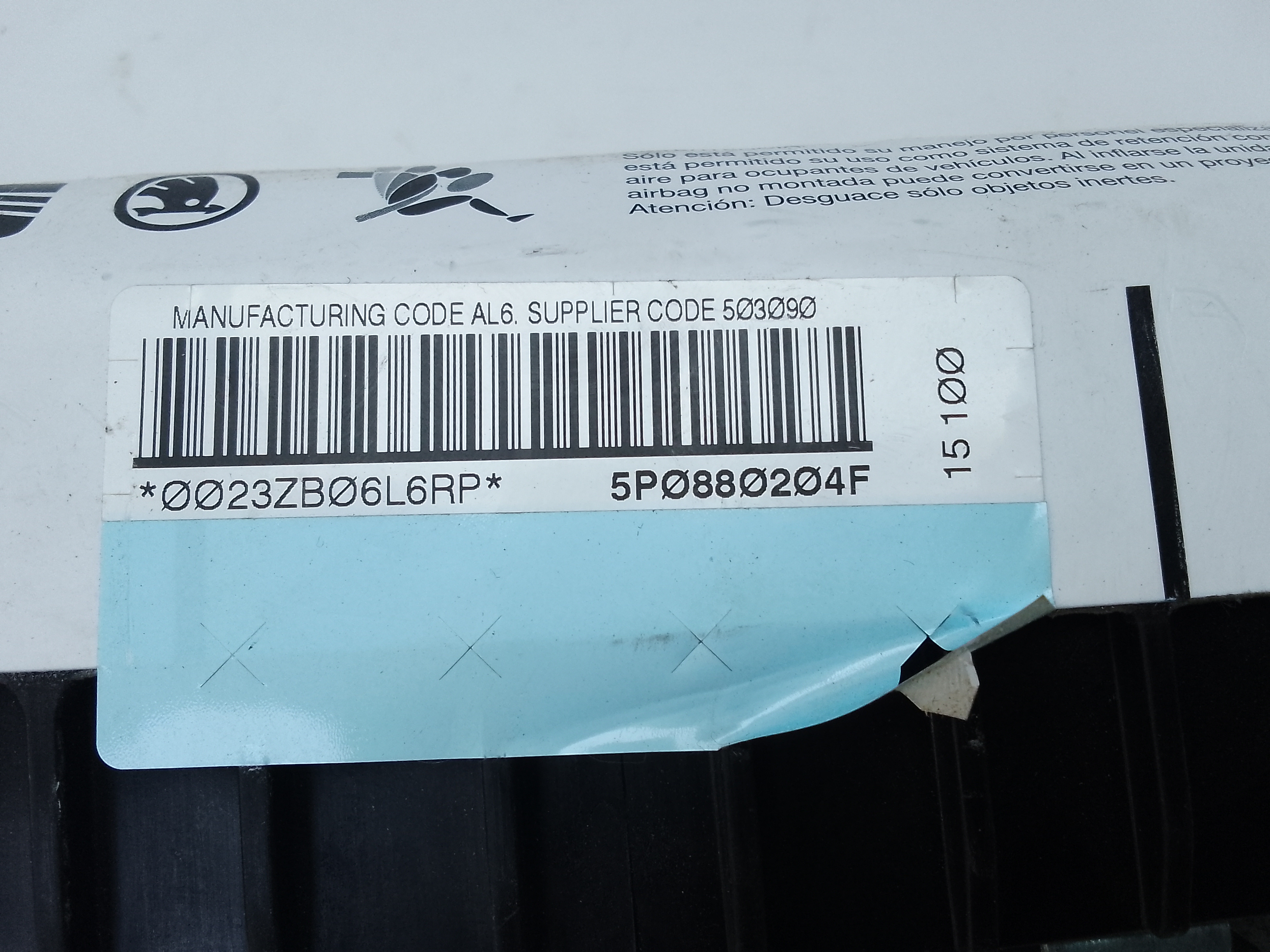 Airbag delantero derecho seat altea xl (5p5)(10.2006->)