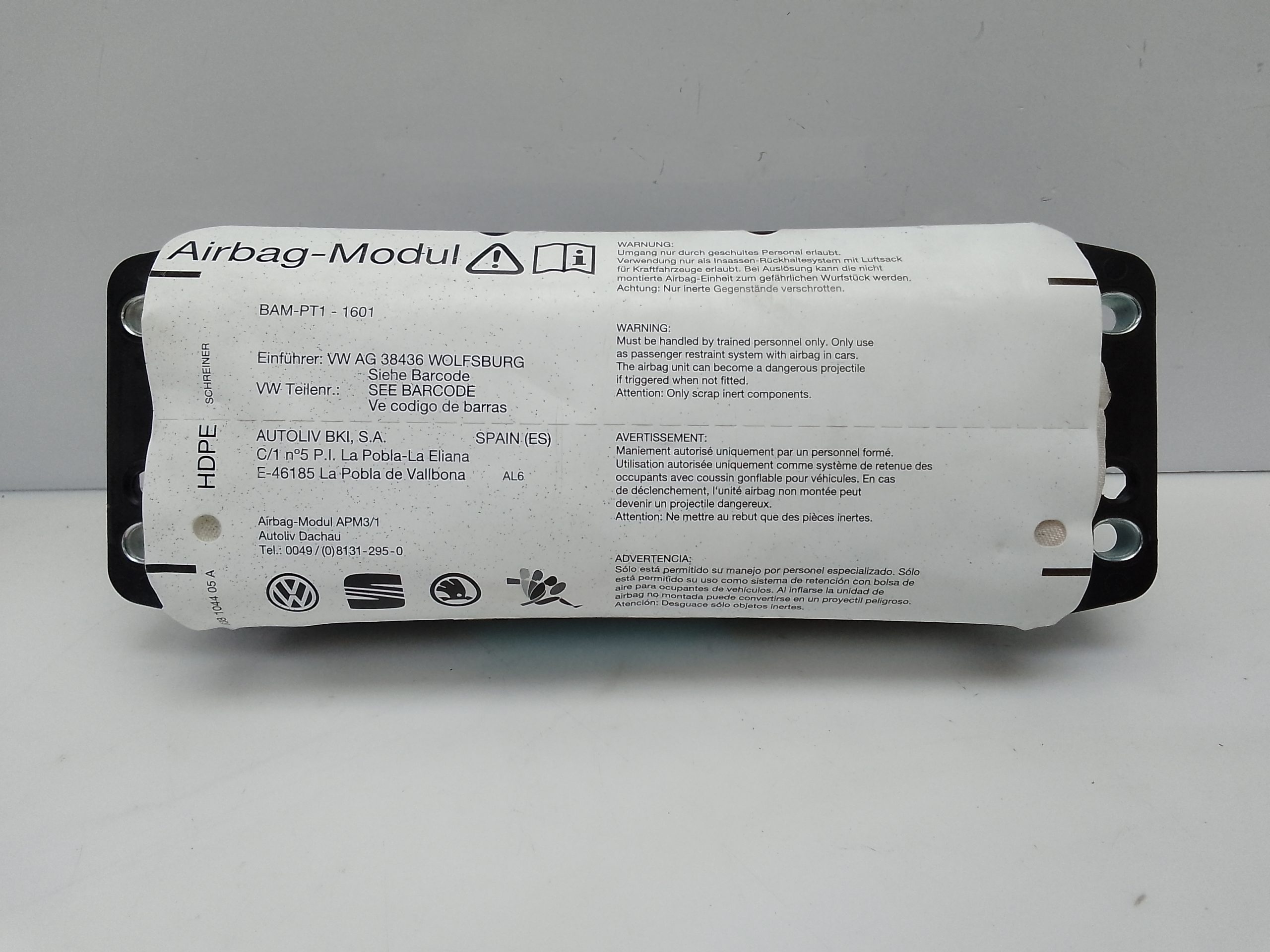 Airbag delantero derecho seat altea xl (5p5)(10.2006->)